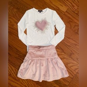Girls Imoga Adriana Heart Tee Top Isabella Powder Skirt Great Condition